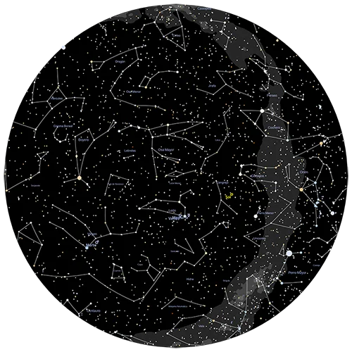 Mapa estelar con constelaciones