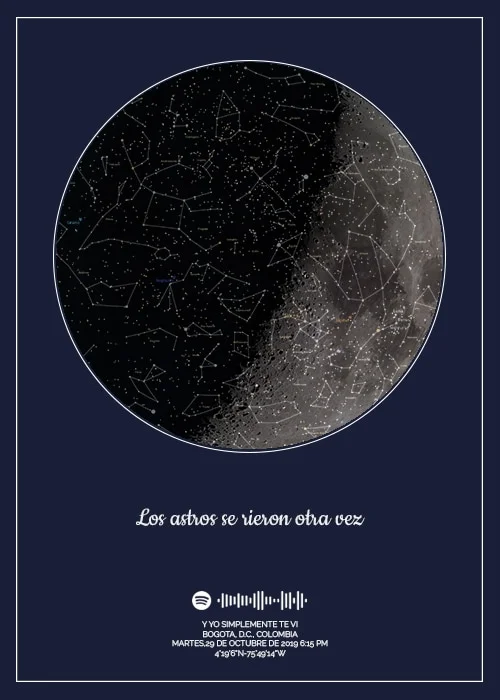 Mapa Estelar Con Luna