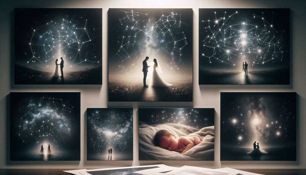 Ejemplos de mapas estelares personalizados: ideas para convertir un momento en recuerdo