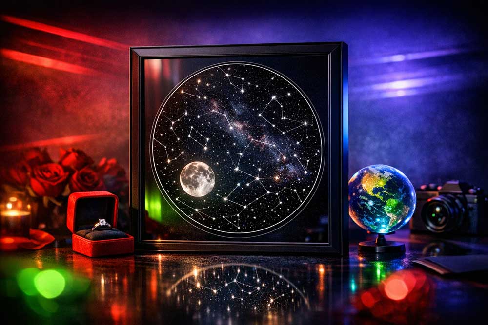 Crea tu mapa estelar: el cielo exacto de tu momento más especial